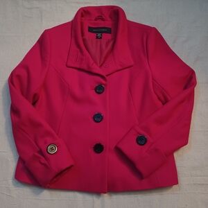 Apostrophe Wool Blend Short Peacoat Jacket Women's Size Medium